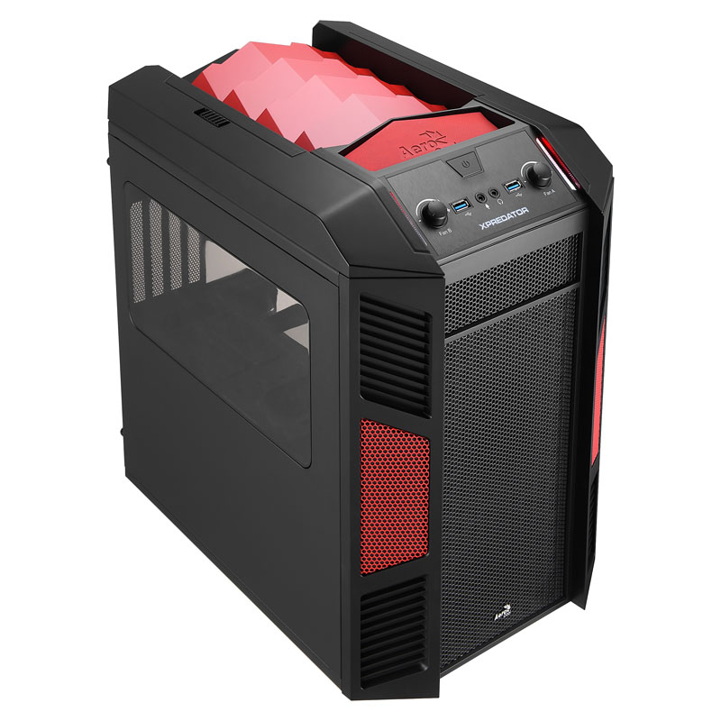 Aerocool Xpredator Cube Micro-ATX Gehäuse - schwarz-rot 1