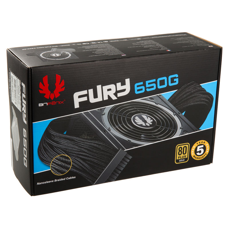 BitFenix Fury 80Plus Gold Netzteil semi modular 650 Watt 9