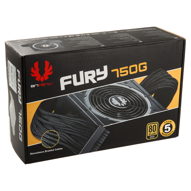 BitFenix Fury 80Plus Gold Netzteil semi modular 750 Watt 9