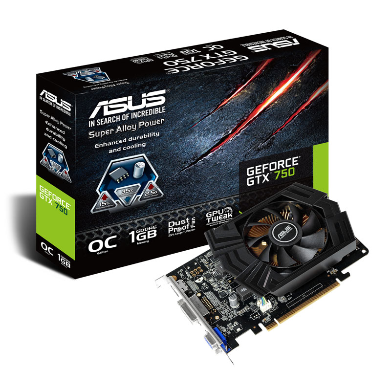ASUS GeForce GTX 750 PHOC 1024 MB DDR5 HDMI DVI VGA