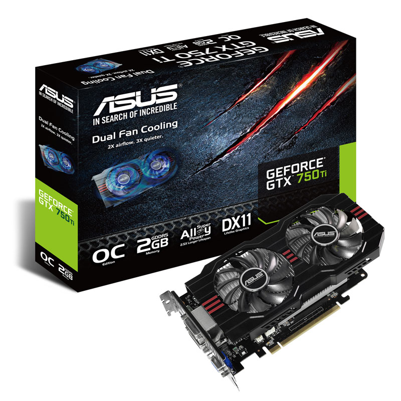 ASUS GeForce GTX 750 Ti OC 2048 MB DDR5 HDMI DVI VGA