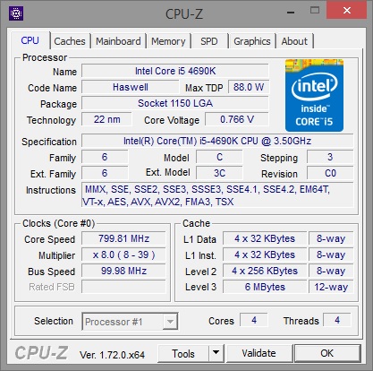 CPU Z Screen