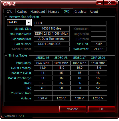 ADATA DAZZLE DDR4 32GB LED cpuZ