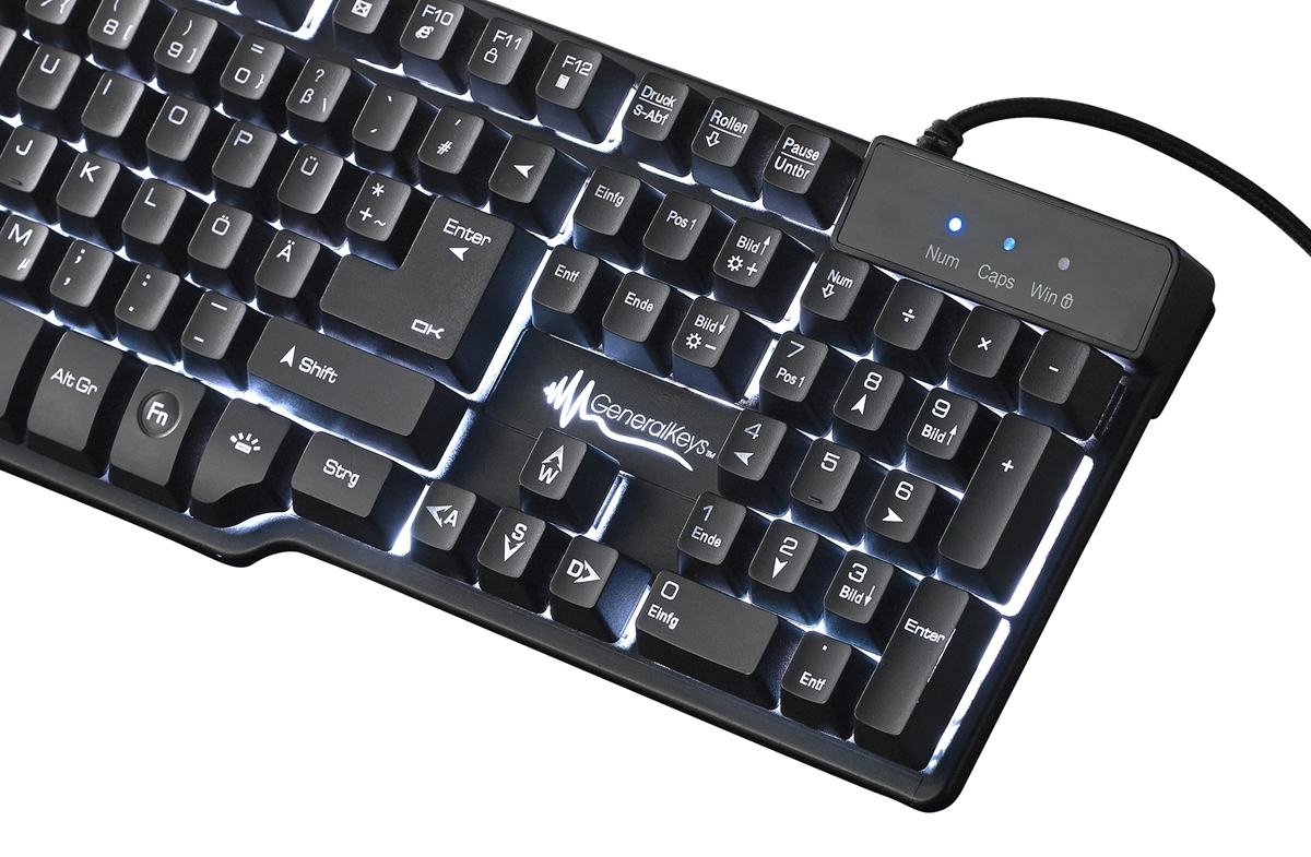 Generalkeys Halbmechanische USB Gaming Tastatur 9