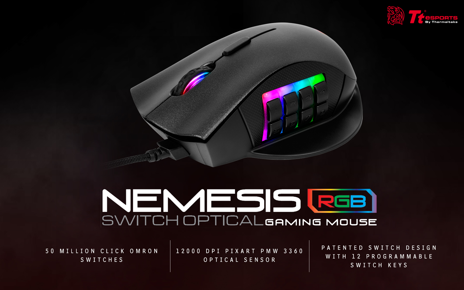 Tt eSPORTS NEMESIS Switch Optical RGB Gaming Mouse Available Worldwide