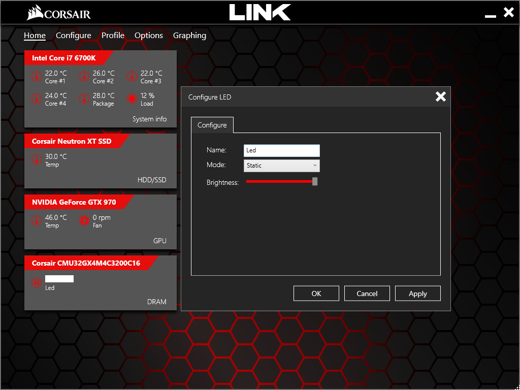 Corsair Vengeance LED DDR4 32GB Corsair Link