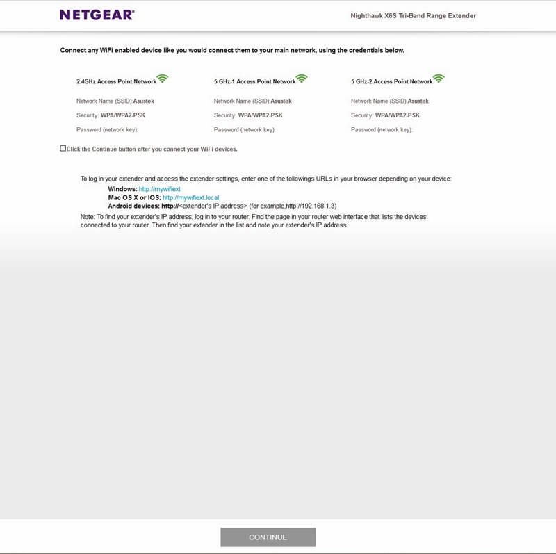 NETGEAR Nighthawk X6S Range Extender GUI 05