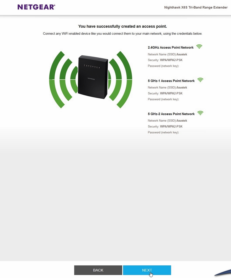NETGEAR Nighthawk X6S Range Extender GUI 07