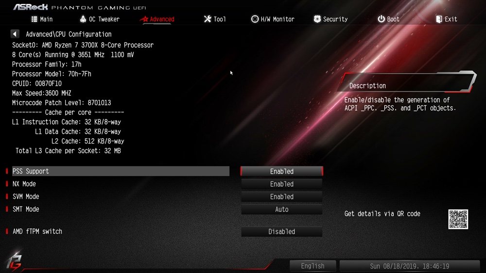 ASRock X570 Phantom Gaming ITX Bios 19