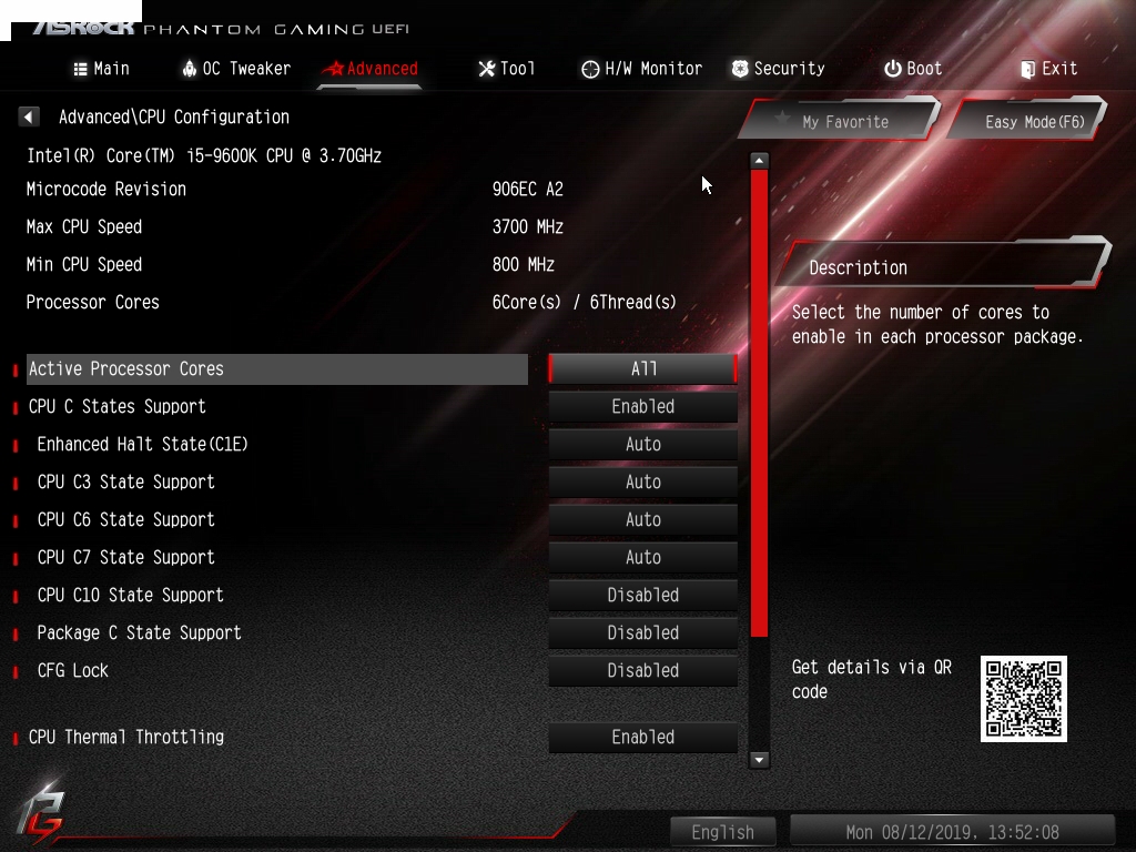 ASRock Z390 Phantom Gaming X Bios 25