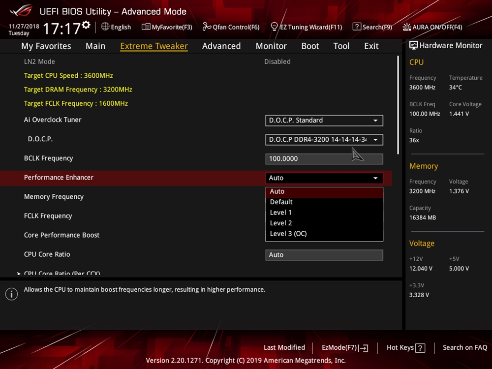 ASUS ROG Crosshair VIII Impact Bios 11