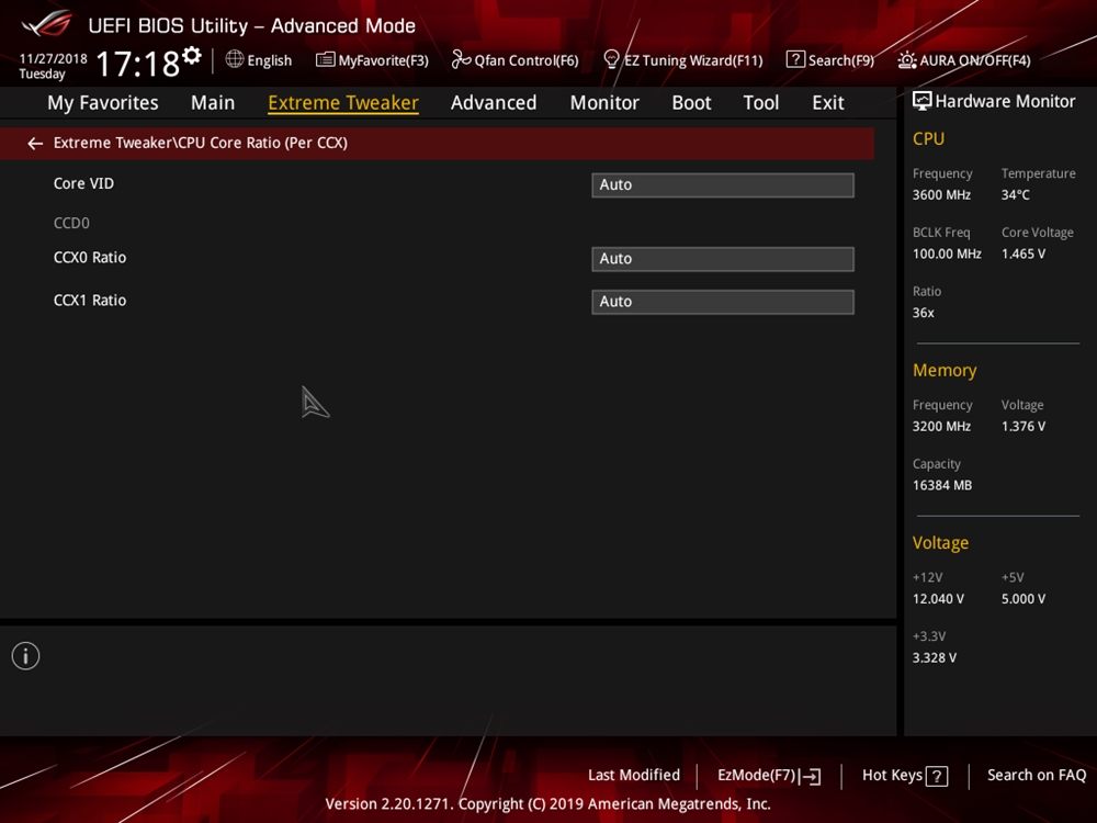 ASUS ROG Crosshair VIII Impact Bios 12