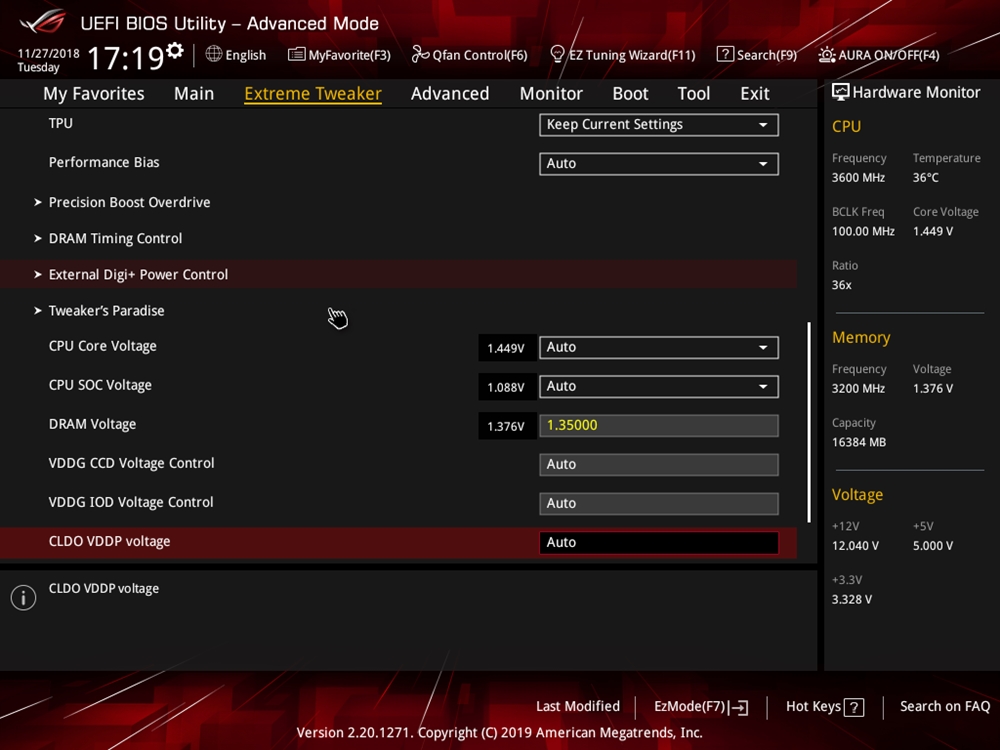 ASUS ROG Crosshair VIII Impact Bios 15
