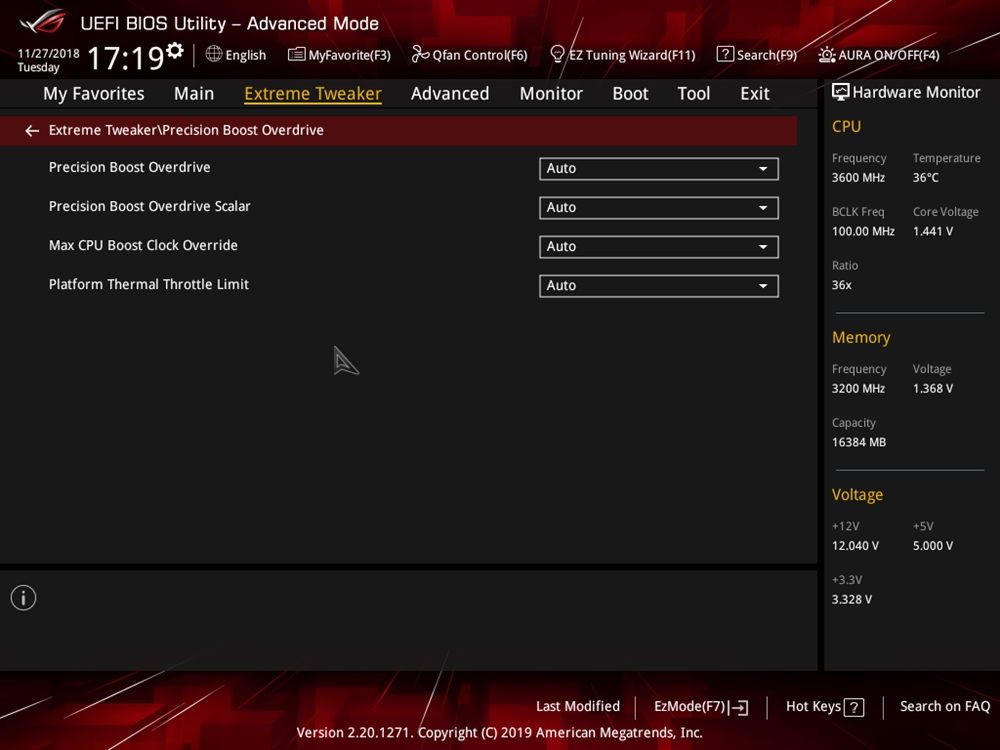 ASUS ROG Crosshair VIII Impact Bios 17