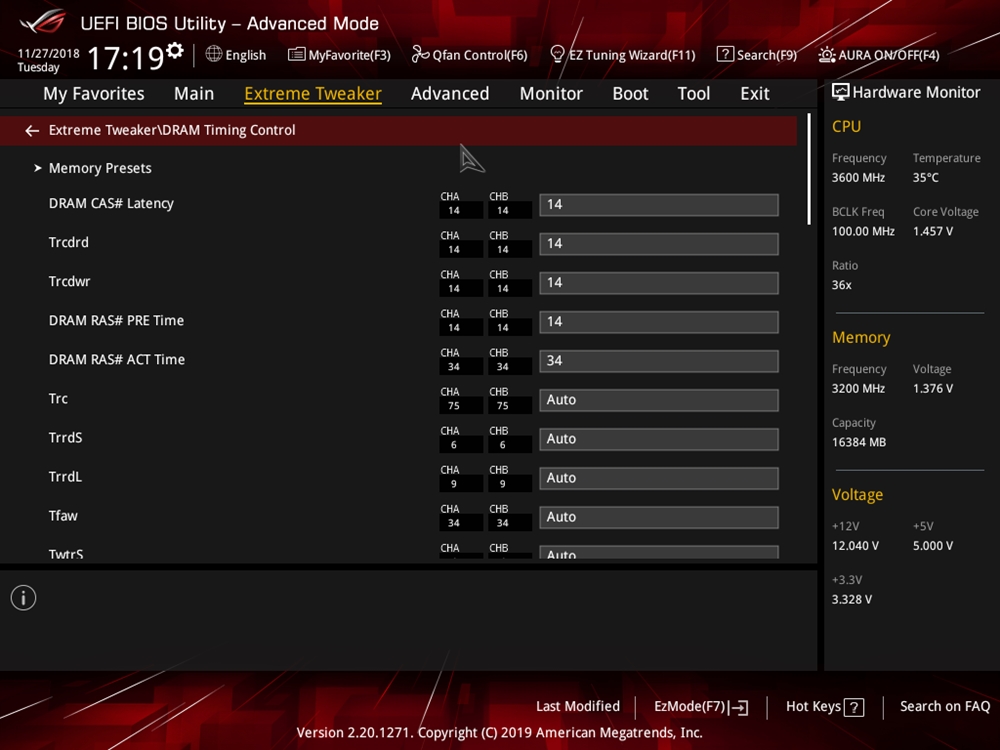 ASUS ROG Crosshair VIII Impact Bios 20