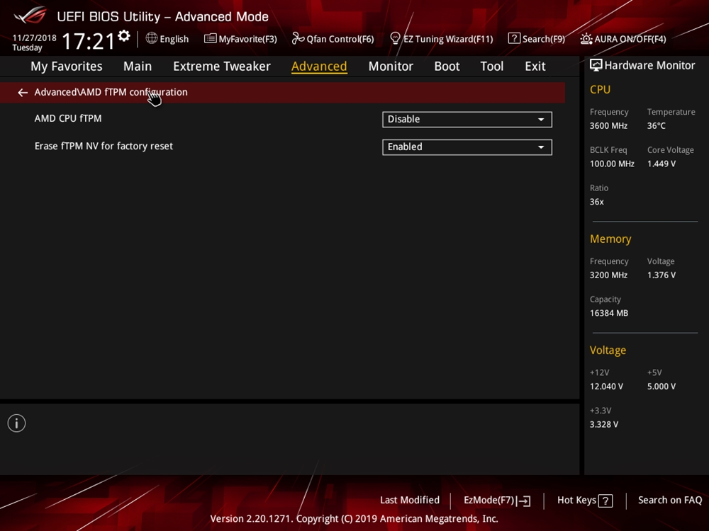 ASUS ROG Crosshair VIII Impact Bios 27