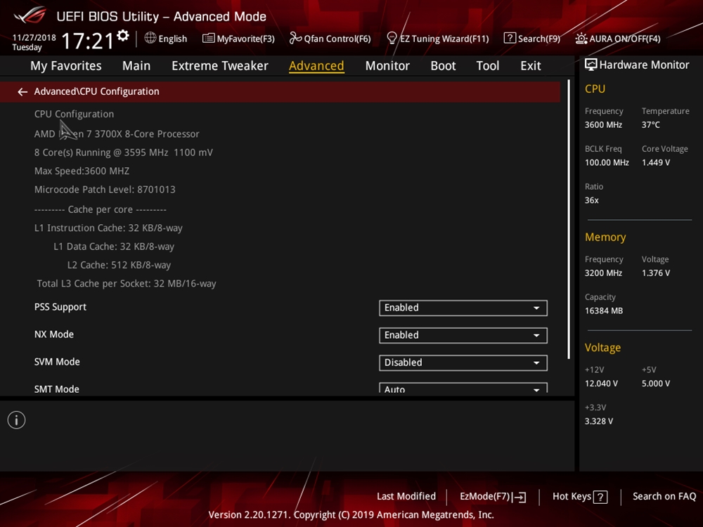 ASUS ROG Crosshair VIII Impact Bios 28