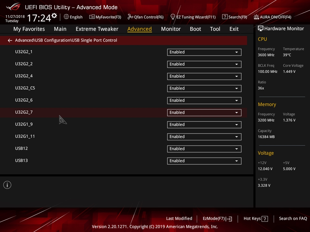 ASUS ROG Crosshair VIII Impact Bios 38