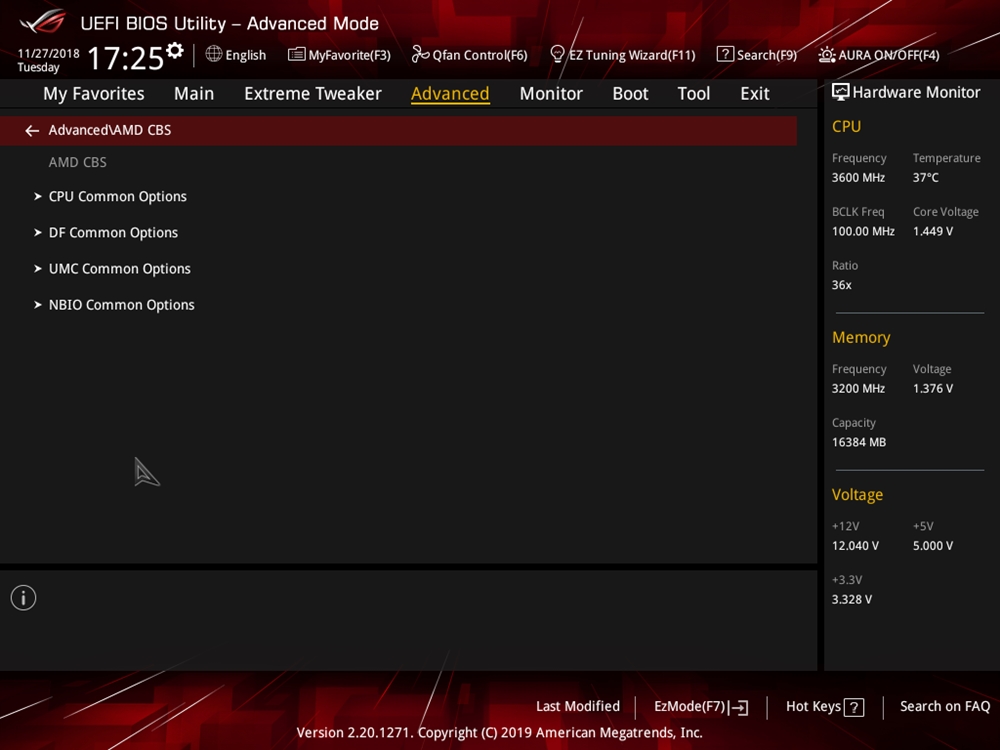 ASUS ROG Crosshair VIII Impact Bios 43