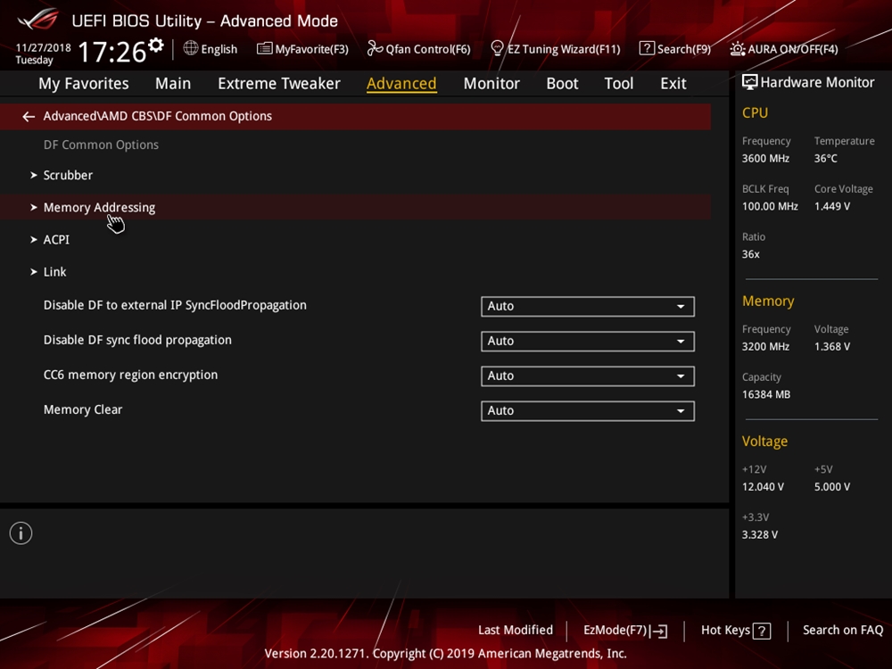 ASUS ROG Crosshair VIII Impact Bios 49