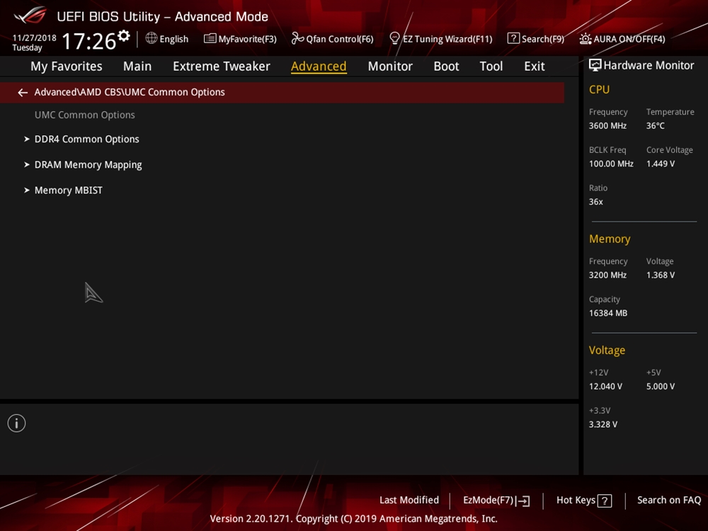 ASUS ROG Crosshair VIII Impact Bios 54