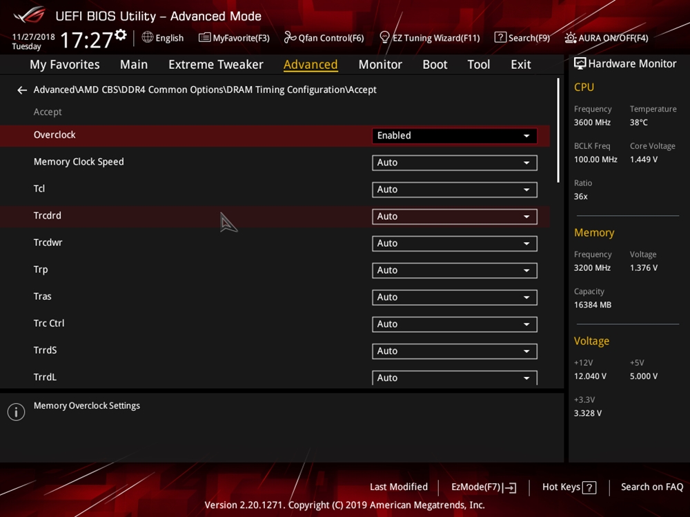ASUS ROG Crosshair VIII Impact Bios 57