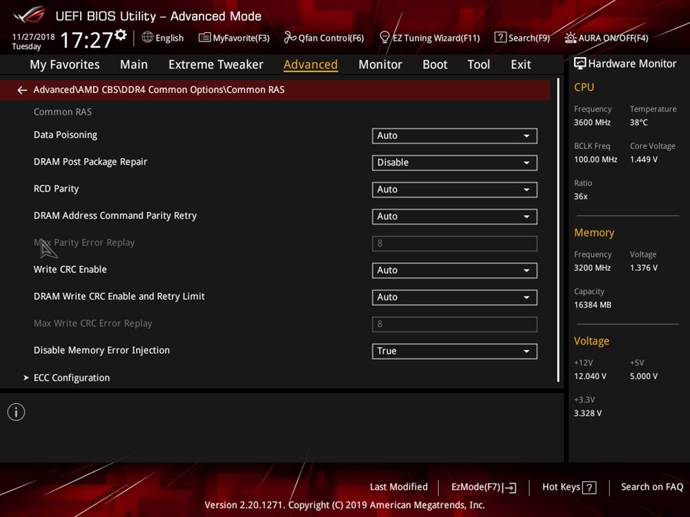ASUS ROG Crosshair VIII Impact Bios 62