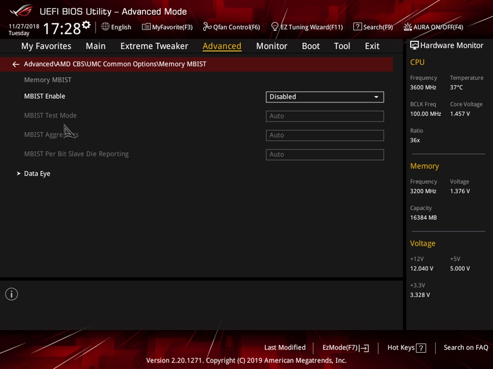 ASUS ROG Crosshair VIII Impact Bios 67