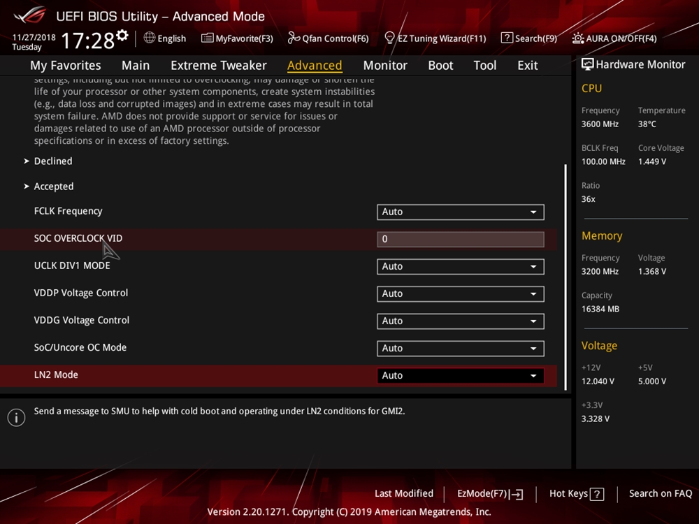 ASUS ROG Crosshair VIII Impact Bios 70
