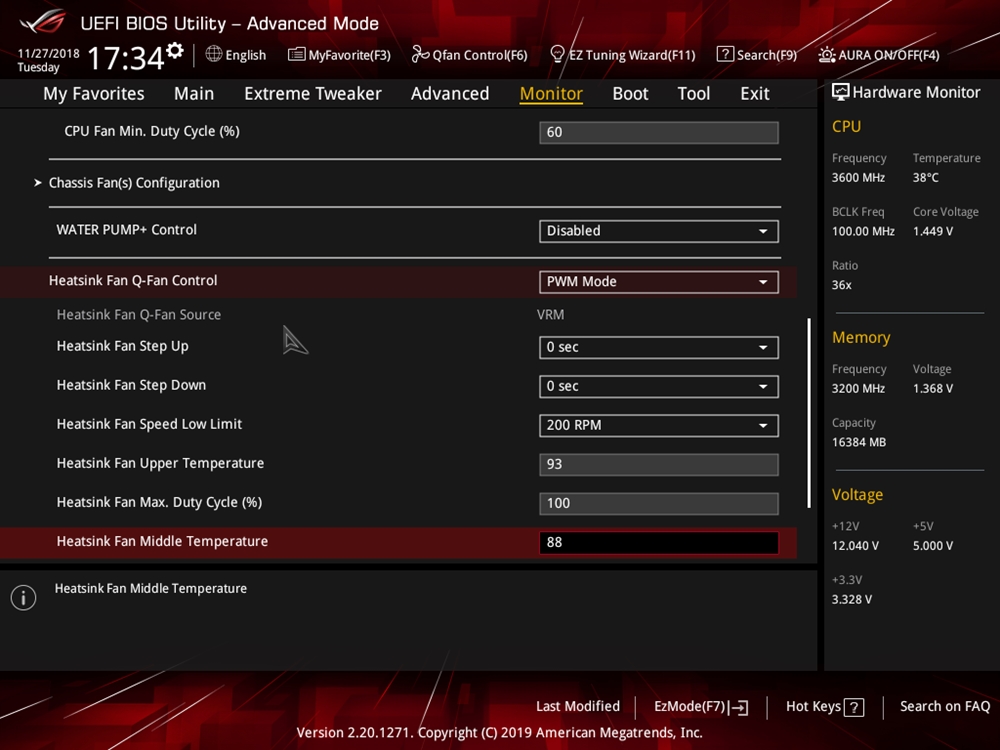 ASUS ROG Crosshair VIII Impact Bios 85