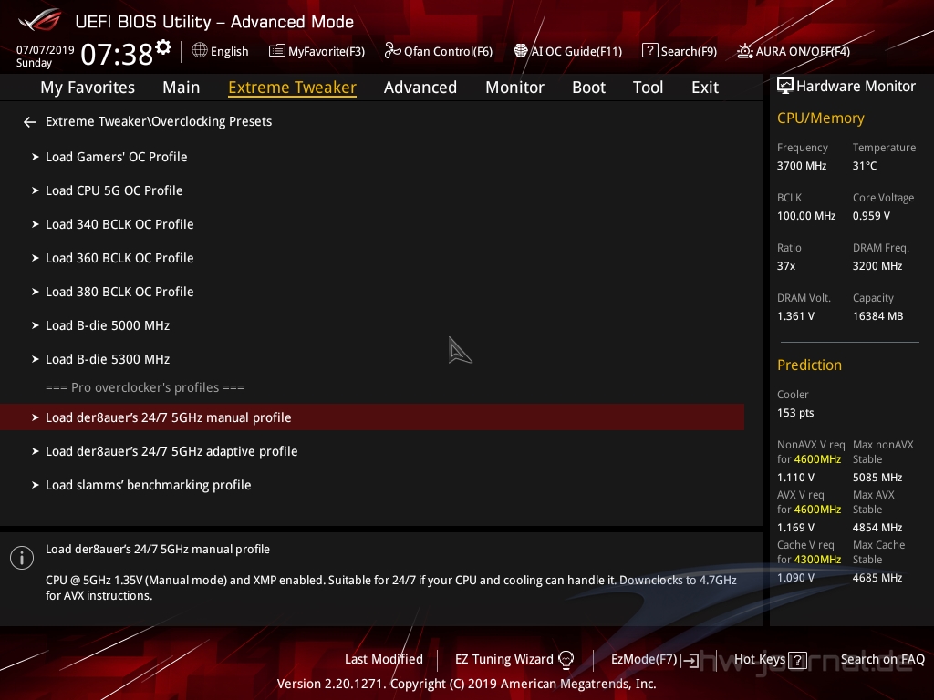 ASUS ROG Maximus XI Gene Bios 15