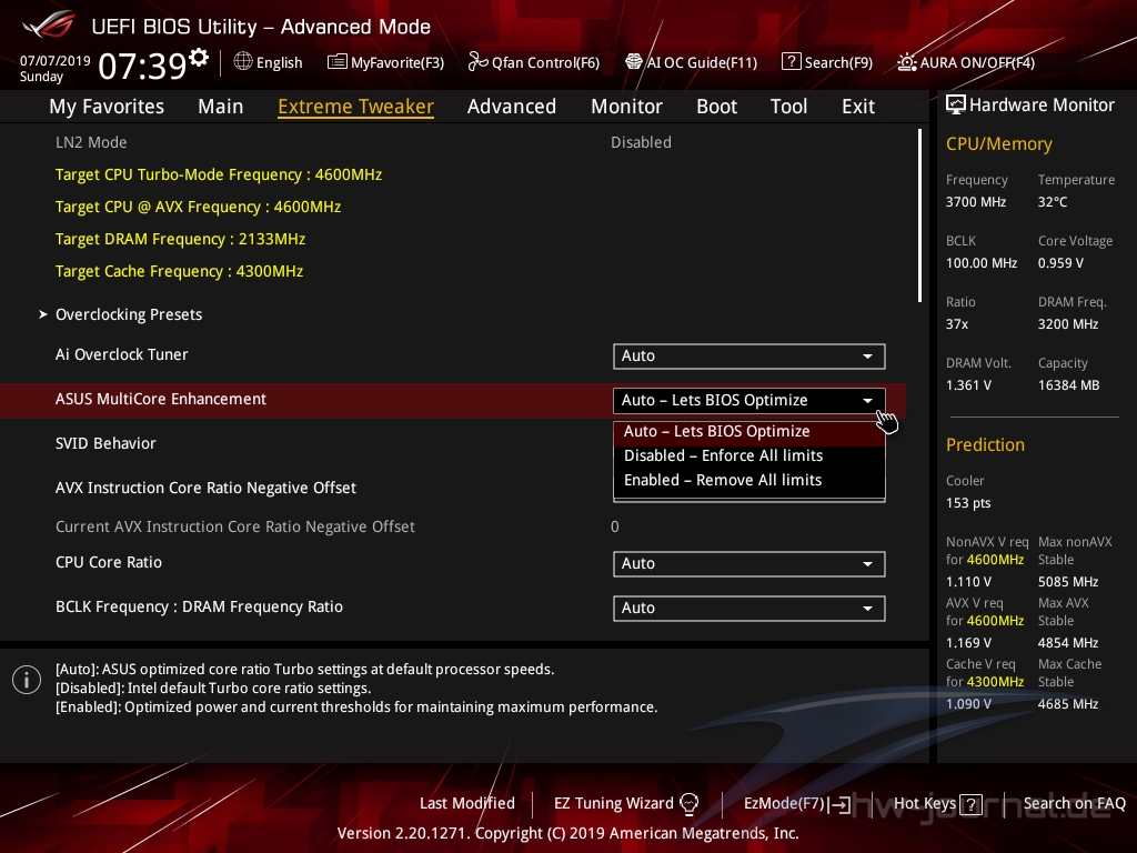 ASUS ROG Maximus XI Gene Bios 16