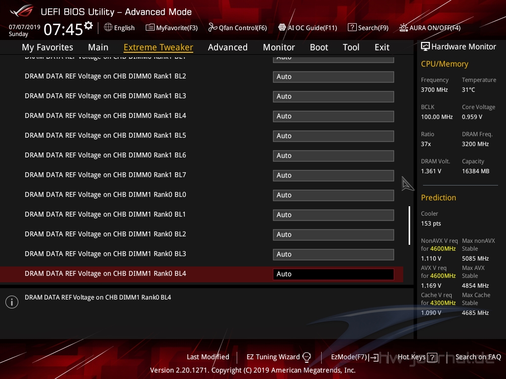 ASUS ROG Maximus XI Gene Bios 37