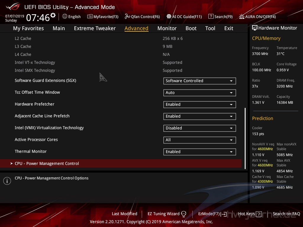 ASUS ROG Maximus XI Gene Bios 43