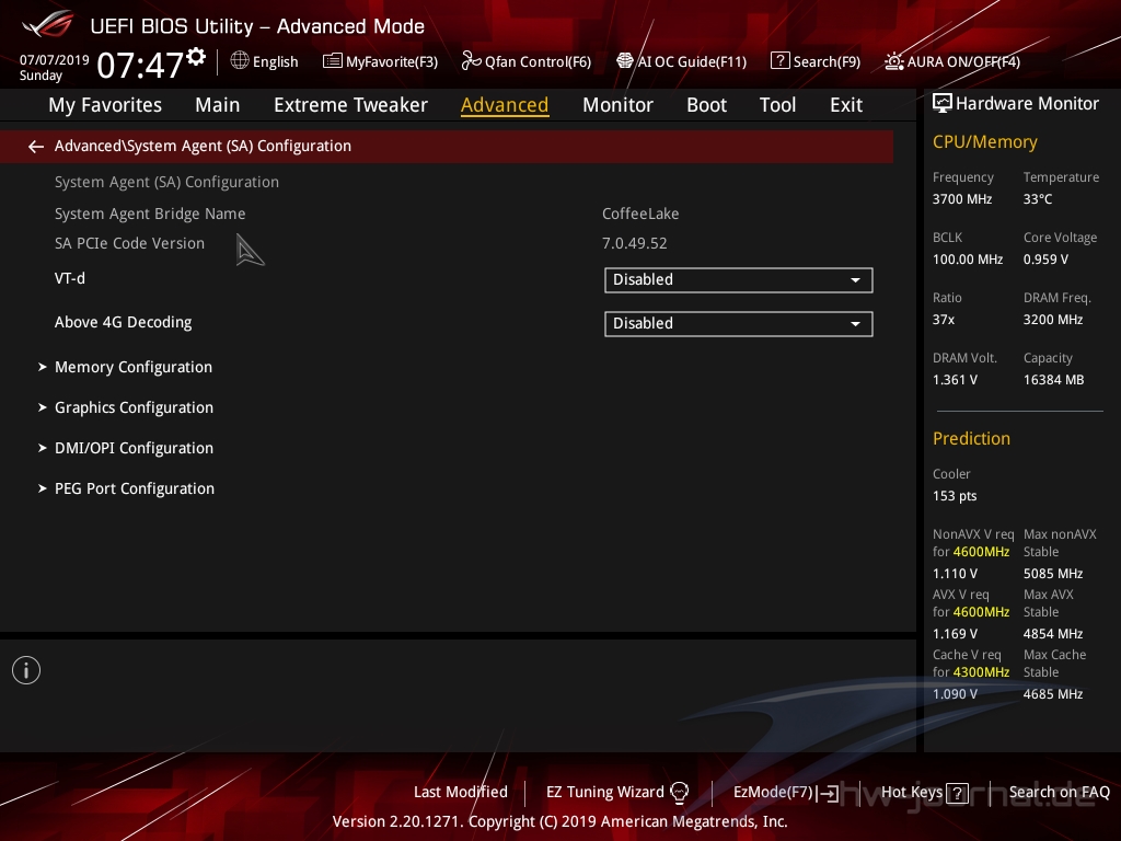 ASUS ROG Maximus XI Gene Bios 45