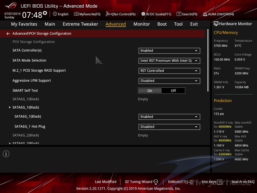 ASUS ROG Maximus XI Gene Bios 52