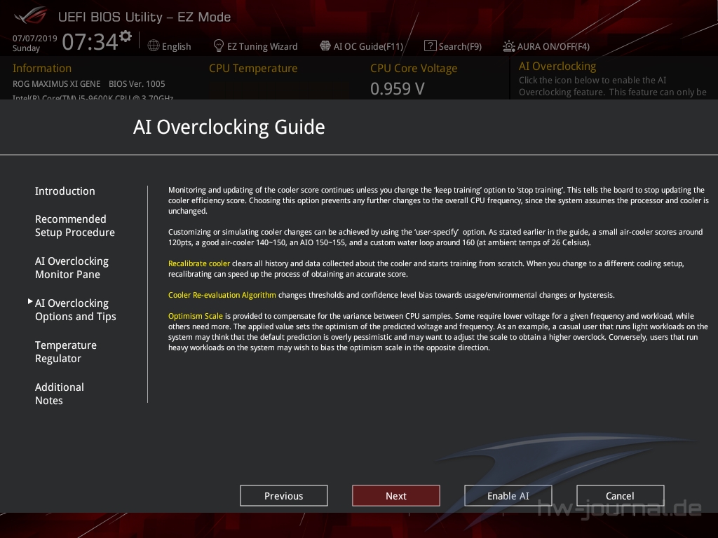 ASUS ROG Maximus XI Gene Bios 6