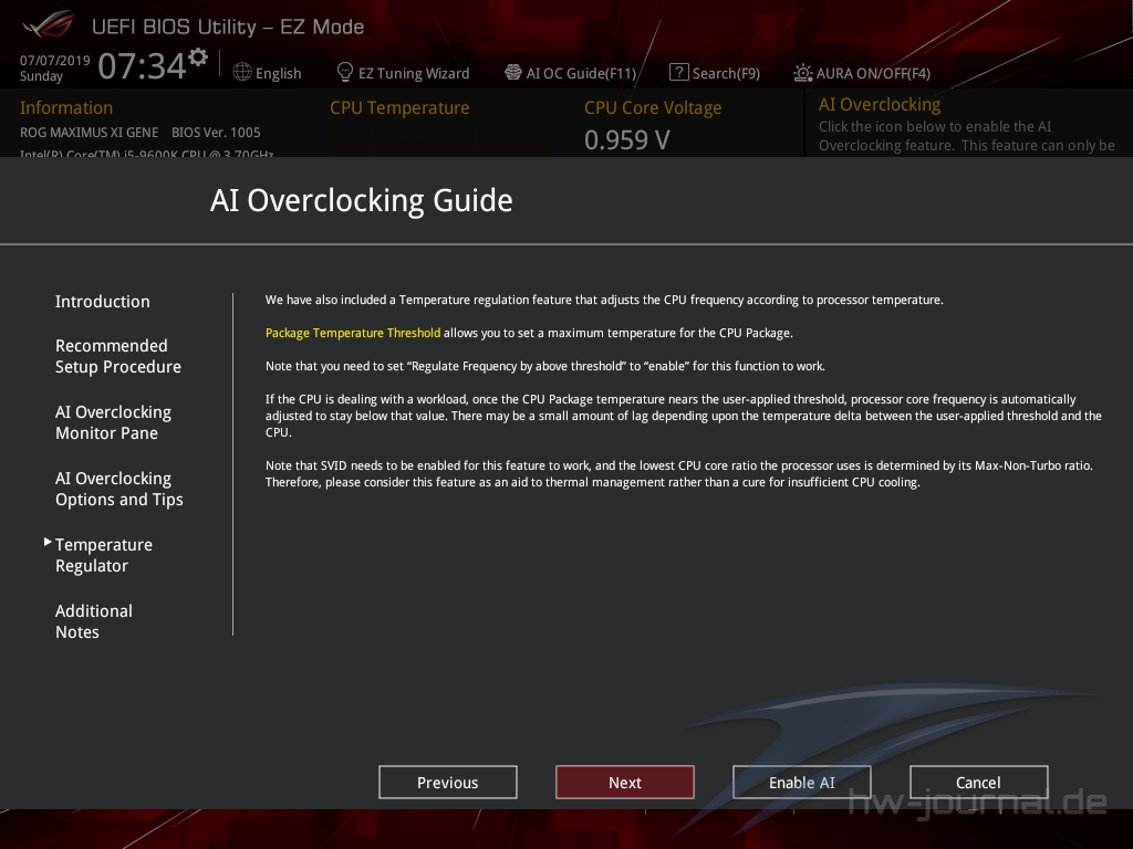 ASUS ROG Maximus XI Gene Bios 7