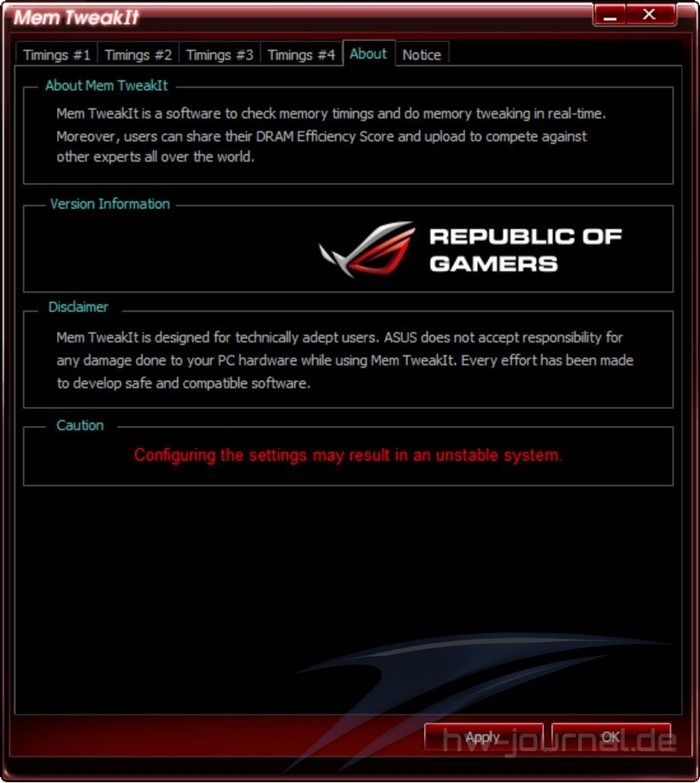 ASUS ROG Maximus XI Gene Mem TweakIt 5