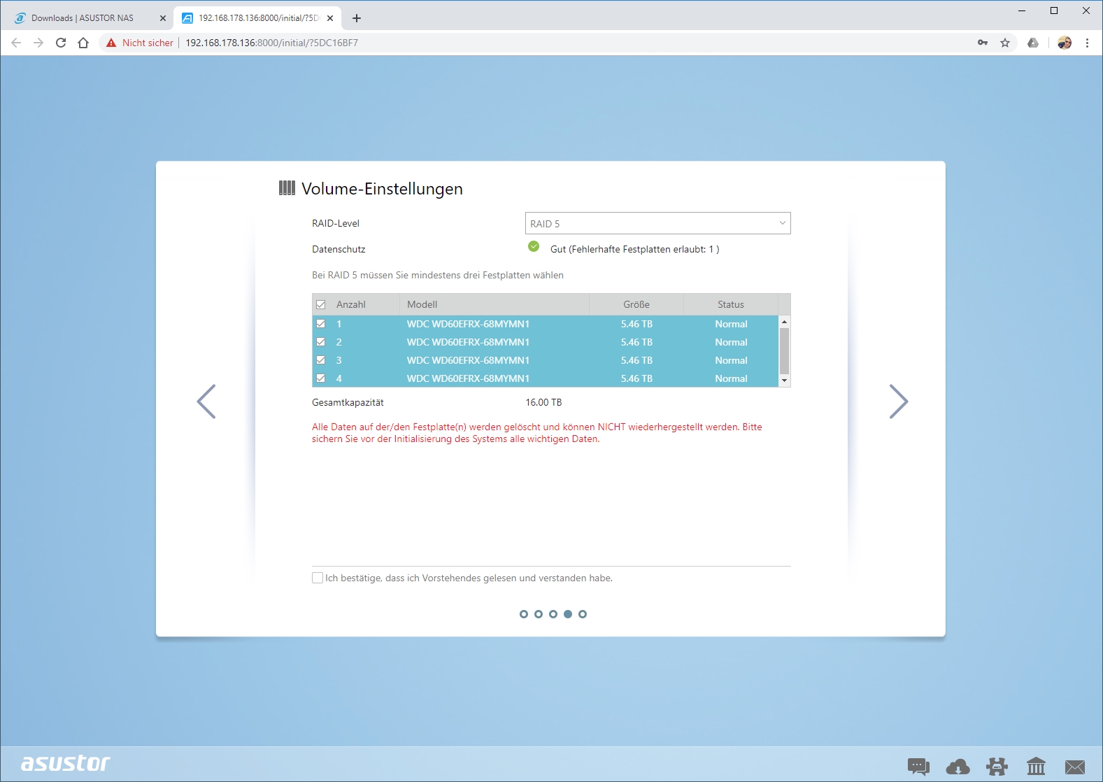 Asustor ADM Einrichtung 10