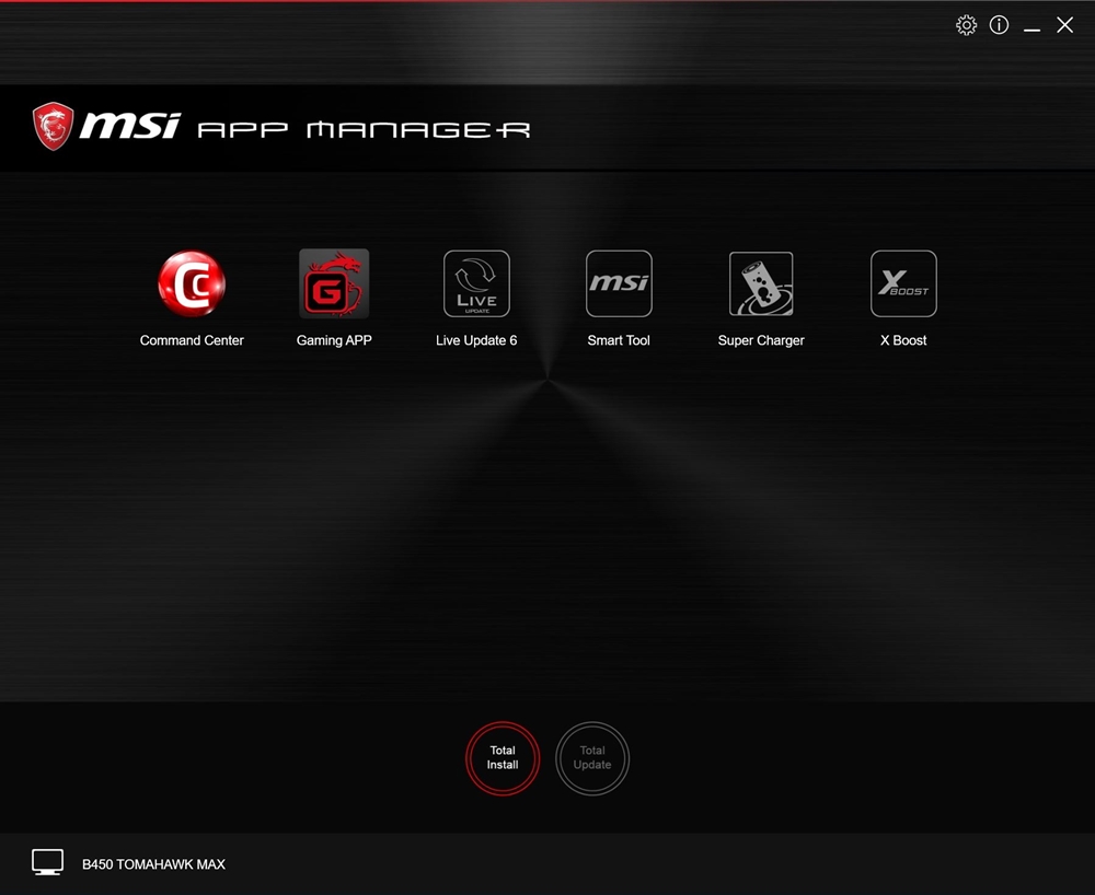 MSI B450 Tomahawk Max App Manager 1