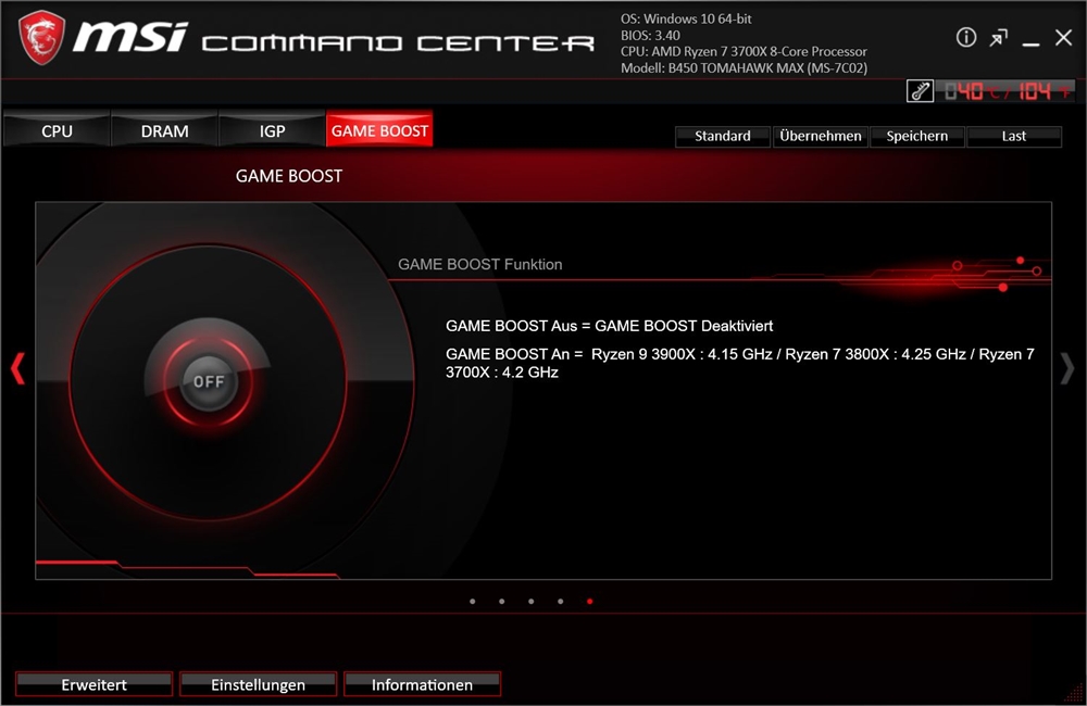 MSI B450 Tomahawk Max Command Center 3