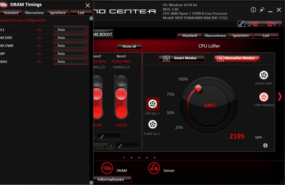 MSI B450 Tomahawk Max Command Center 7