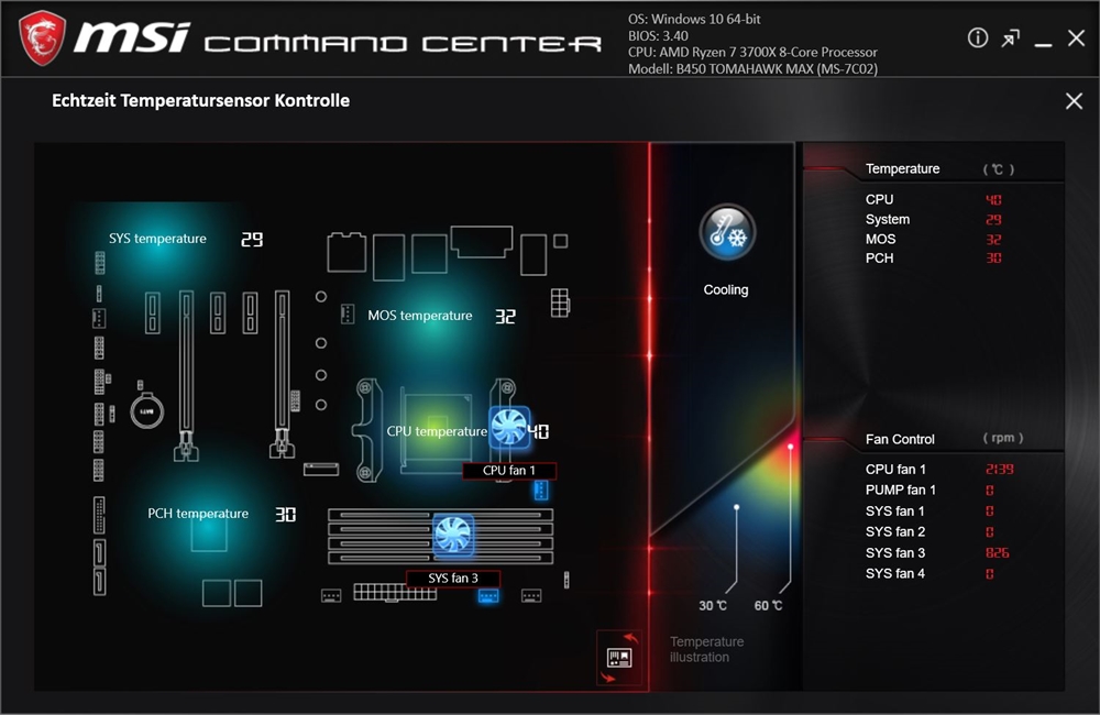 MSI B450 Tomahawk Max Command Center 8