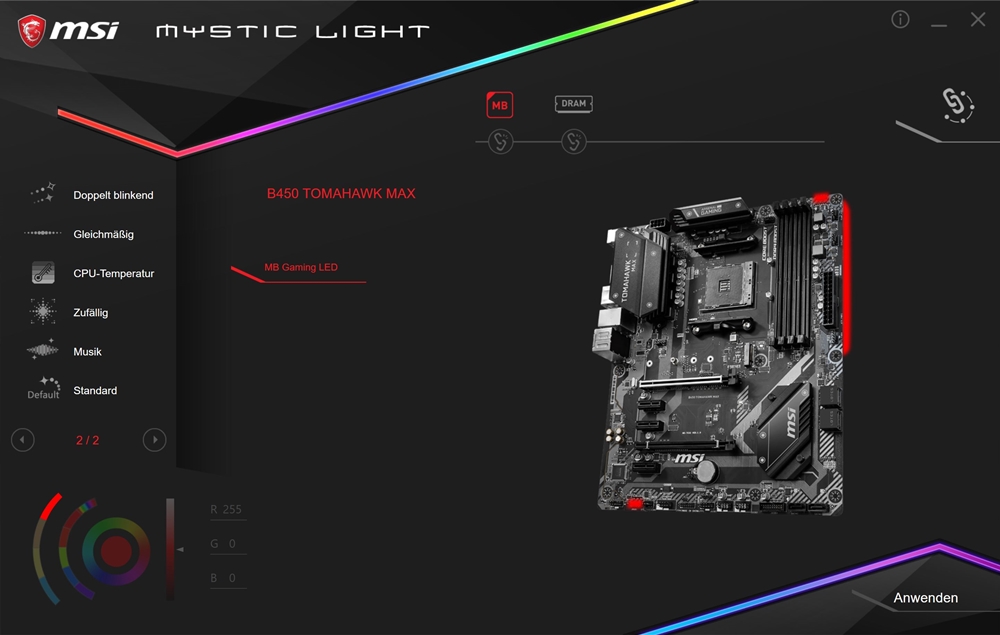 MSI B450 Tomahawk Max Mystic Light 2