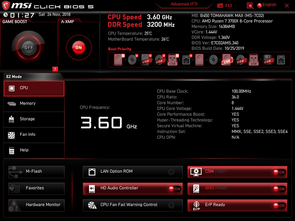 MSI B450 Tomahawk Max Bios 1