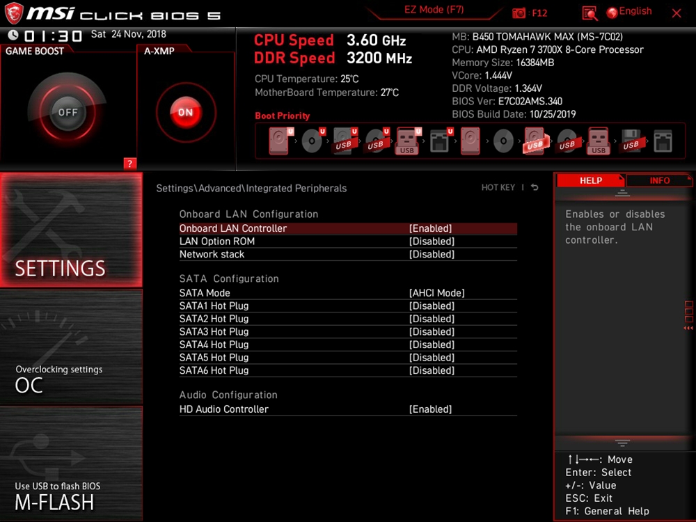 MSI B450 Tomahawk Max Bios 15
