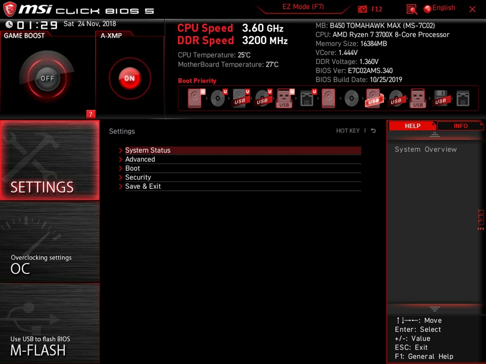 MSI B450 Tomahawk Max Bios 7