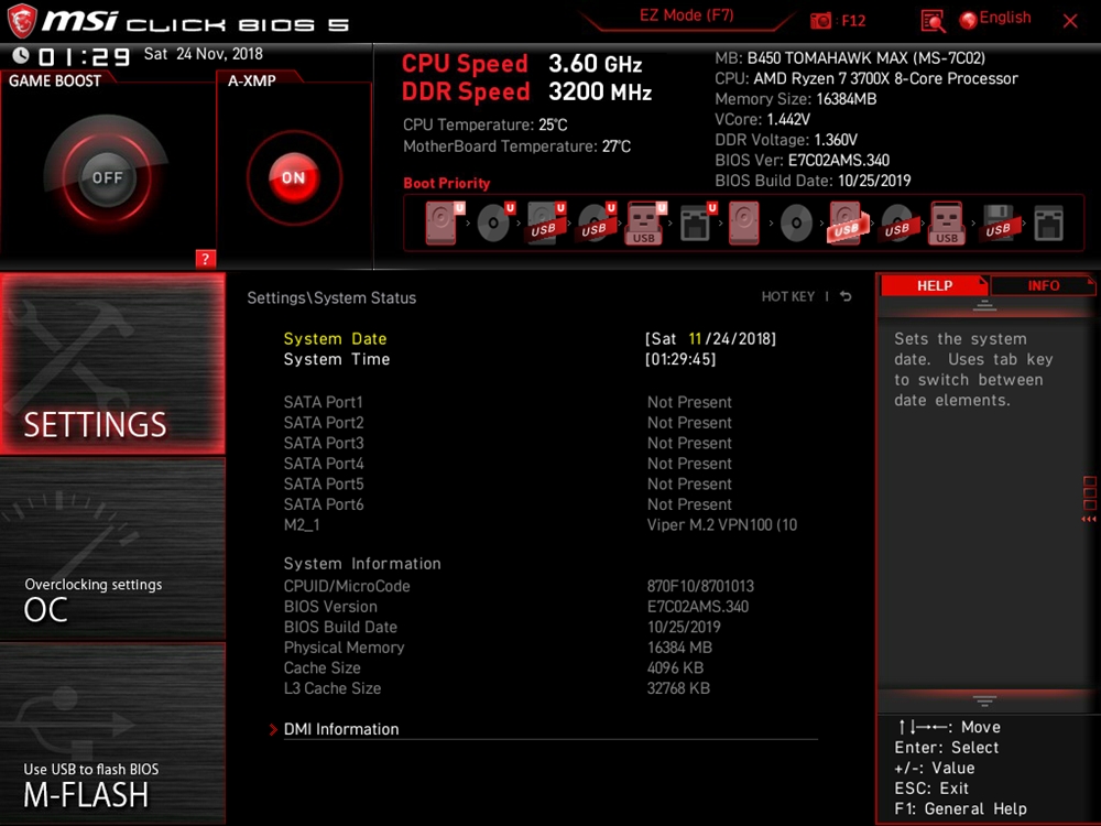 MSI B450 Tomahawk Max Bios 8
