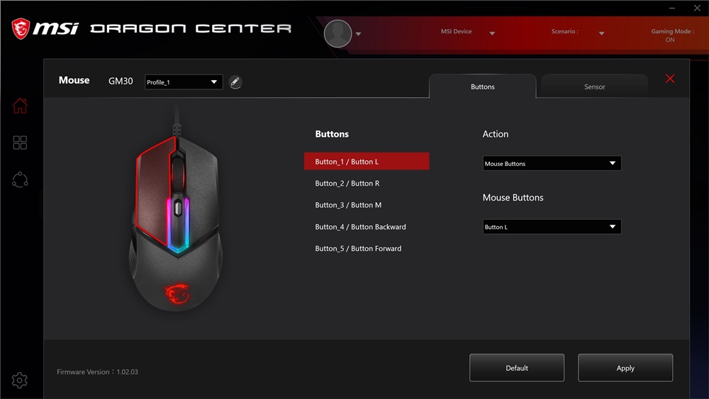 MSI Clutch GM30 Dragon Center 2